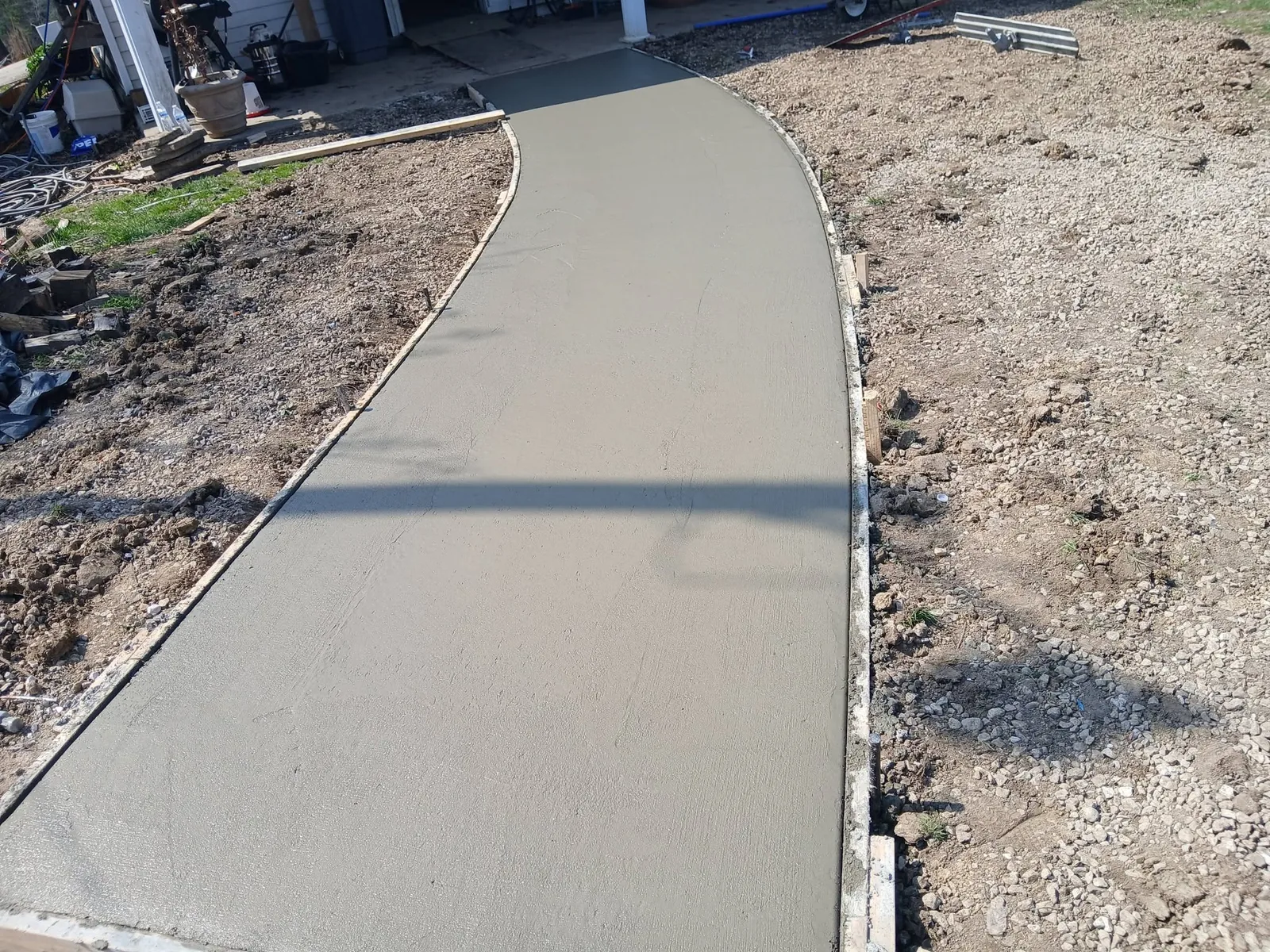 Fresh concrete surface